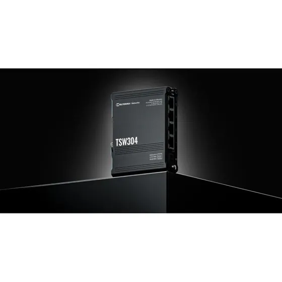 Teltonika TSW304 4-port Gigabit PoE Switch, sort