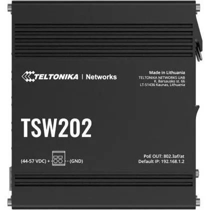 Teltonika TSW202 L2 Managed Gigabit PoE+ Switch, aluminium/blå