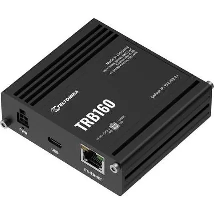 Teltonika TRB160 4G LTE Gateway, Cat 6, Gigabit, Sort