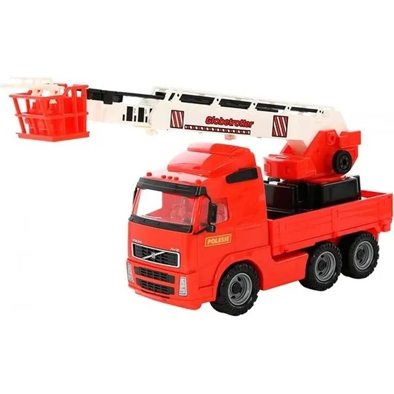 Polesie Rød Brandbil med Stigevogn på Lad 580x195x340mm