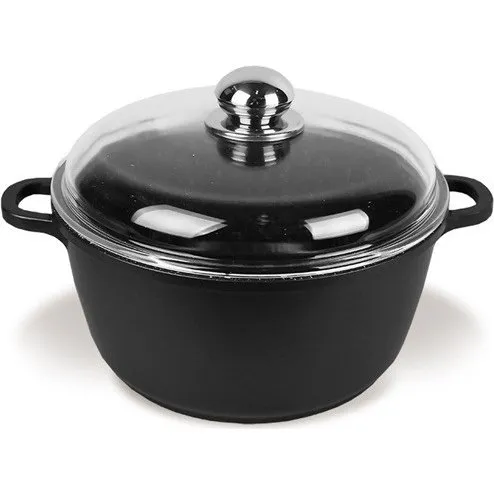 Maestro MR4624C 4L Gryde med Glaslåg, Keramisk Belægning, Sort