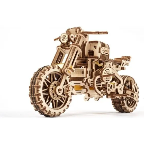 Ugears Scrambler 3D Træmodel med Sidevogn – 380 Dele