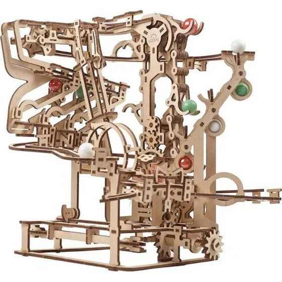 Ugears 3D Træmodel - Marble Run Kædelift, 355 Dele