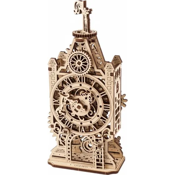Ugears 3D Puslespil Old Clock Tower – Træmodel med 44 dele