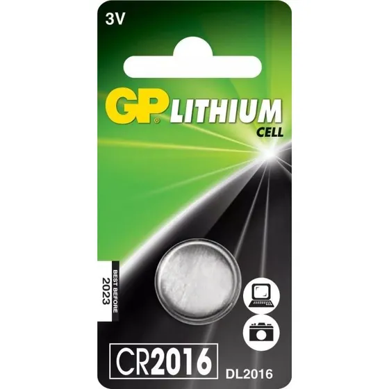 GP CR2016 Lithium Knapp Batteri, 1 stk, Silver