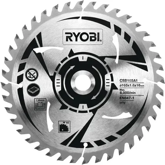 Ryobi CSB165A1 Rundsavsklinge 165 mm, 40 tænder
