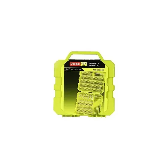 Ryobi RAK127DDSD Bor- og Bitssæt med 127 Dele, Grå