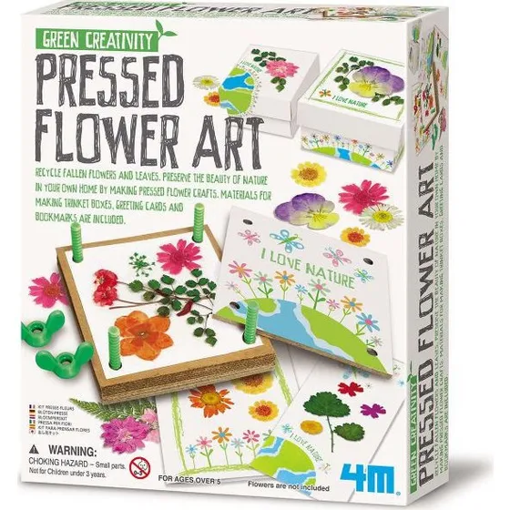 4M Presset Blomsterkunst Sæt, 10x10 cm, inkl. tilbehør (5+ år)