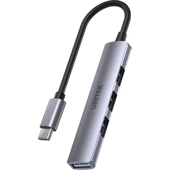 Unitek H1208B USB-C Hub 3x USB-A 2.0 + 1x USB-A 3.0, Grå