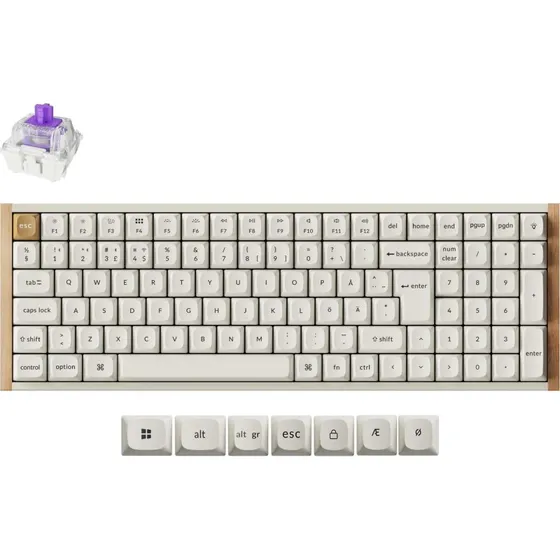 Keychron K4 HE SE Purple Magnetic Hvid Trådløs Mekanisk Tastatur