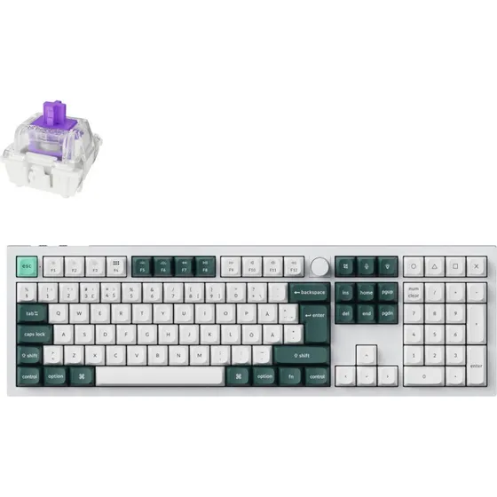 Keychron Q6 HE 100% Knob Wireless Tastatur - Hvid