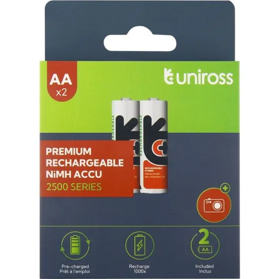 Uniross Ni-MH AA 2500 mAh, 2 stk.