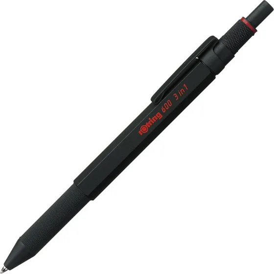 Rotring 600 3-i-1 Multifarve Pen & Mekanisk Blyant, Sort, 0,5 mm