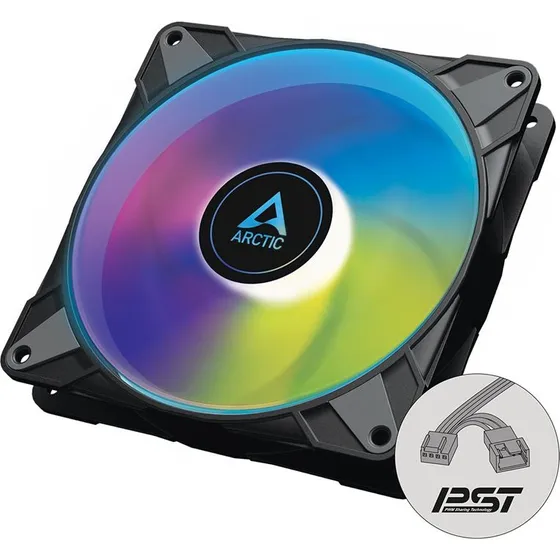 Arctic P14 PWM PST A-RGB 140 mm Sort Transparent