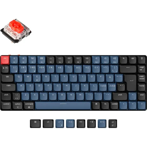 Keychron K3 Pro RGB Trådløs Gaming Tastatur, Sort, 75%-type, Gateron Red
