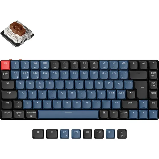 Keychron K3 Pro RGB Trådløs Tastatur, Gateron Brown, 75%-størrelse, Sort