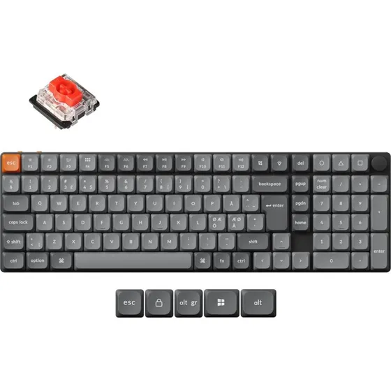 Keychron K17 MAX Trådløs Mekanisk Tastatur Nordisk Sort