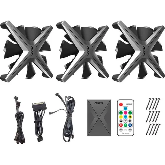 Inter-Tech Alseye X12 KIT 3-Pack 120 mm Grå
