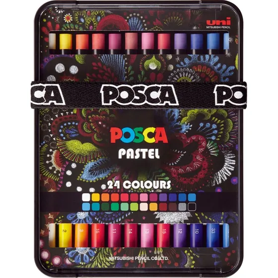 Posca Vokspasteller 24 Farver – Klare og Intense Farver