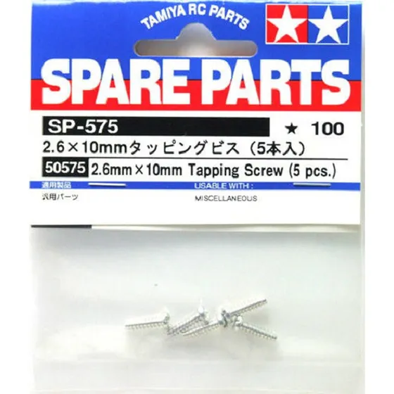 Tamiya 50575 Selvskærende Skrue 2,6x10 mm, 5 stk.