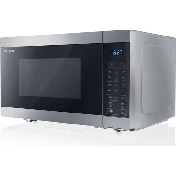 Sharp YC-MG81E-S Mikrobølgeovn med Grill, 28 L, 1100 W, Sort/Grå