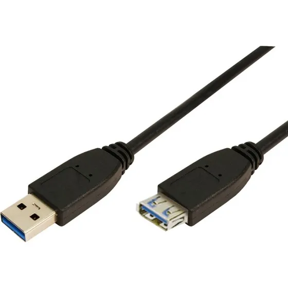 LogiLink USB 3.0 Førlængningskabel 3m Svart