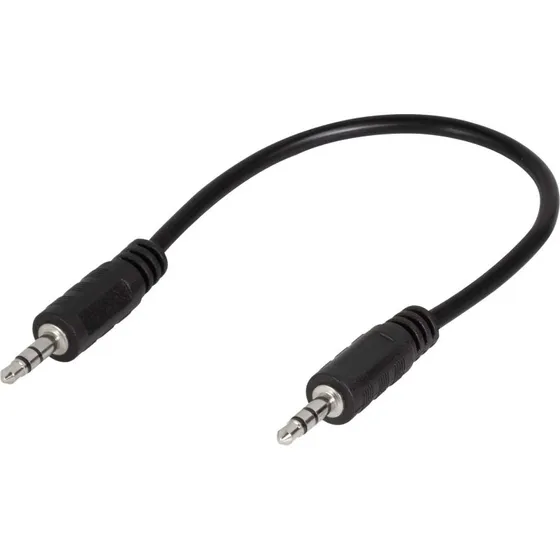 SoundPro 3,5 mm han-til-han lydkabel, 0,2 m, sort