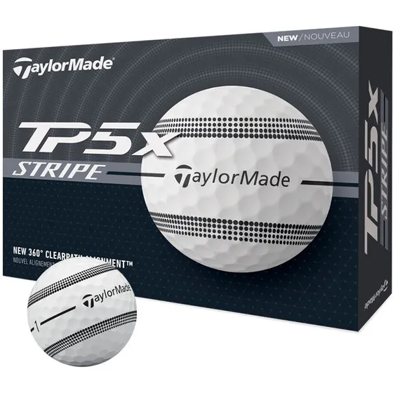 TaylorMade TP5x Stripe Golfbolde Hvid