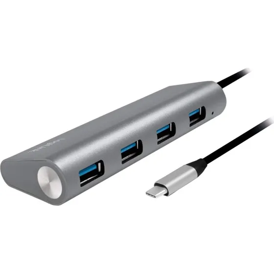 LogiLink USB-C 4-port USB-hub, grå
