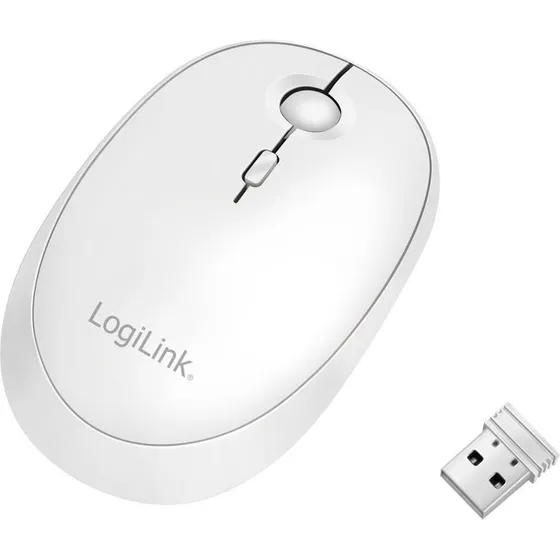 LogiLink Optisk Trådløs Mus 2.4 GHz Bluetooth Hvid