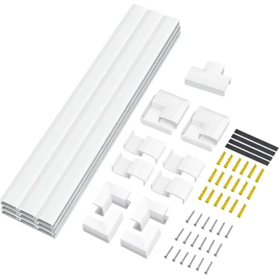 LogiLink Kabelkanal-kit 67 delar, Hvid