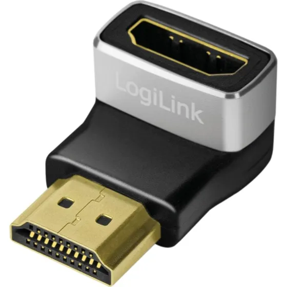 LogiLink AH0005A HDMI 2.1-adapter 90° vinkel, 8K/60Hz, guldpladeret