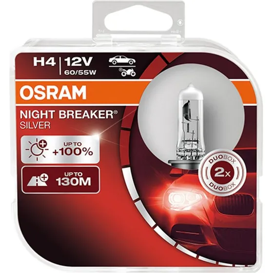 Osram Night Breaker Silver H4 60/55W, 2 stk