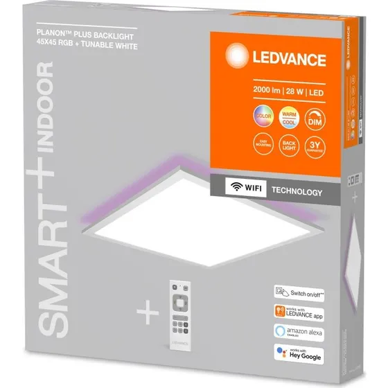LEDVANCE Smart+ Planon Plus 45x45cm RGBTW WiFi, Hvid
