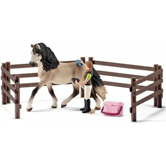 Schleich Horse Club Andalusier Plejesæt, 9 dele med hest og tilbehør