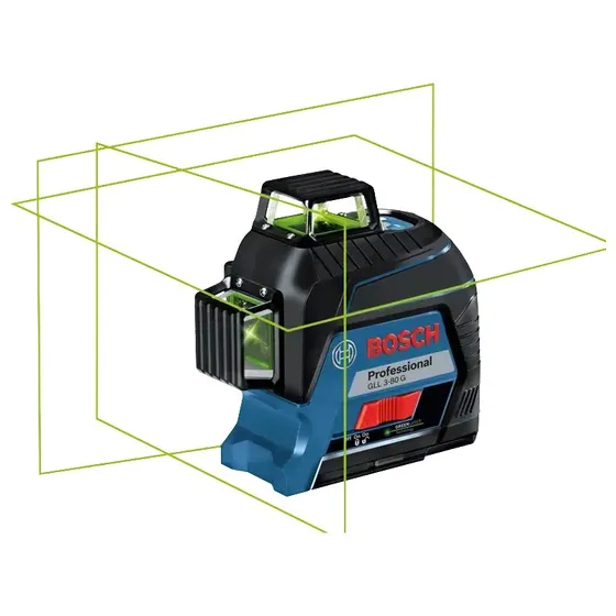Bosch GLL 3-80 G Cirkellaser, 3 x 360° Grønne Linjer