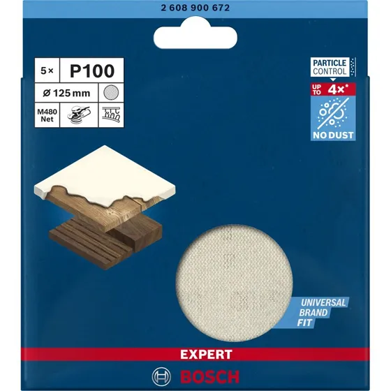 Bosch Expert M480 125 mm Sandpapirsark, 5 stk