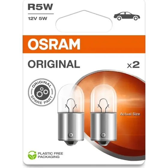 OSRAM R5W 5W 12V BA15S BLI2 Blinklys Pære