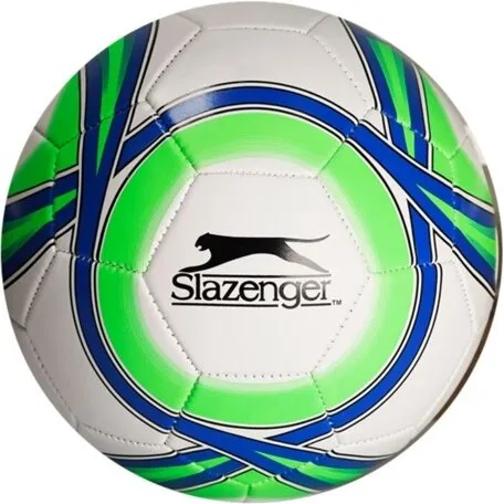 Slazenger fodbold str. 4, grøn/blå (kunstlæder)