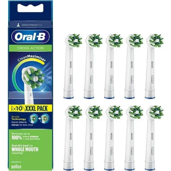 Oral-B CrossAction Børstehoveder 10 stk Hvid