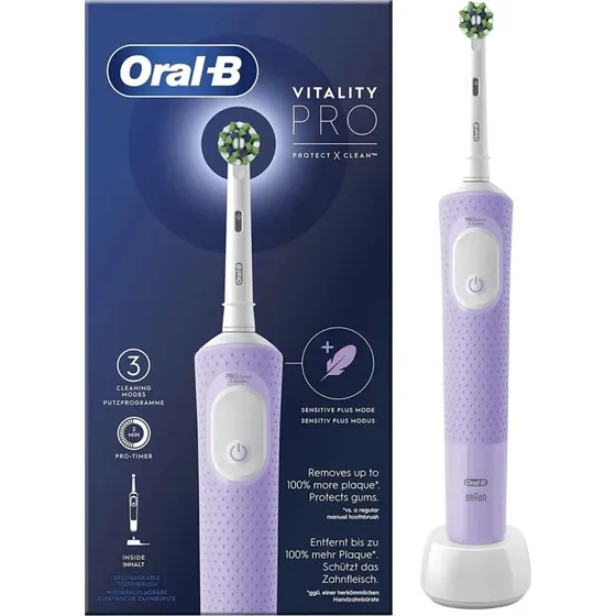 Oral-B Vitality Pro Violet elektrisk tandbørste, 3 børstetilstande