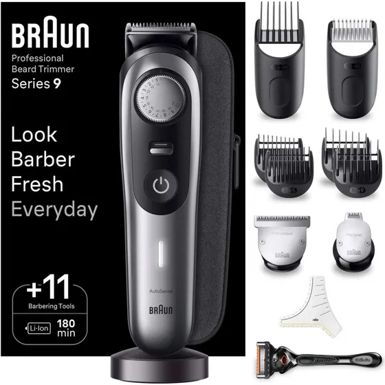 Braun Series 9 BT9440 Skægtrimmer Satin Chrome