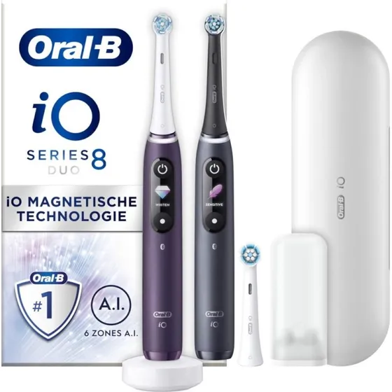 Oral-B iO Series 8n Duo elektrisk tandbørste Sort/Lilla