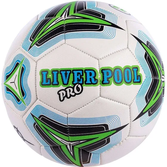 Vinisport Football Liverpool kunstlæder fodbold, hvid/grøn str. 5
