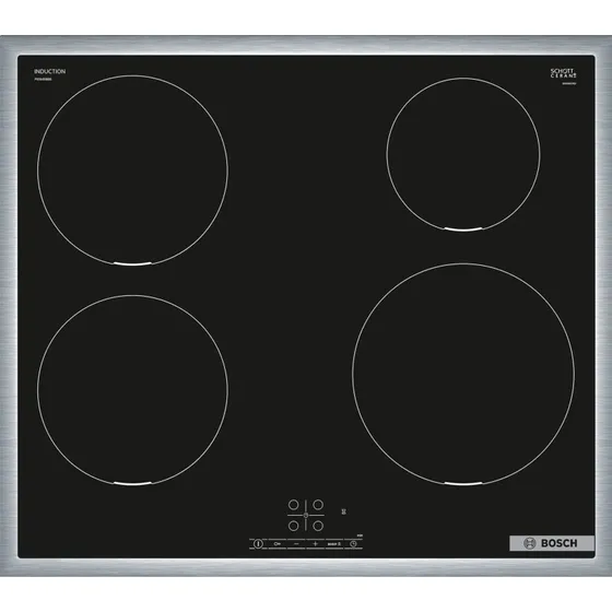 Bosch Serie 4 PIE645BB5E Induktionskogeplade, 4 plader, sort/rustfrit stål