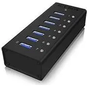 ICY BOX IB-AC618 USB 3.2 Gen 1 Hub, 7-port, Sort
