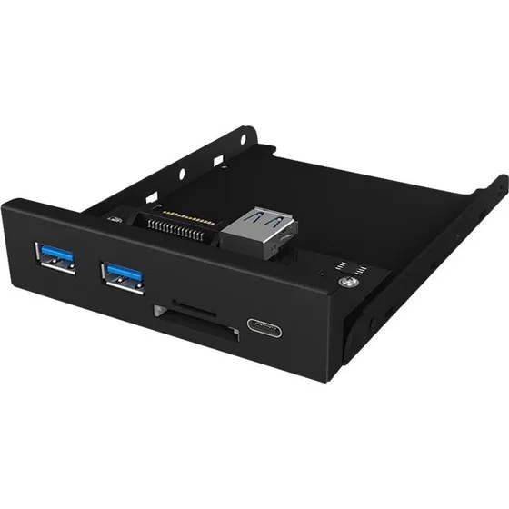 ICY BOX IB-HUB1417-i3 USB 3.0 Hub med Type-C og kortlæser, sort