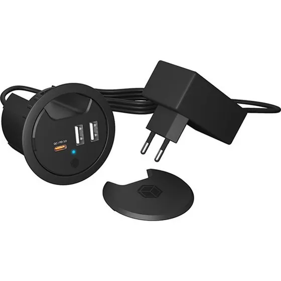 ICY BOX IB-HUB1407 USB-hub med 3 porte - Sort