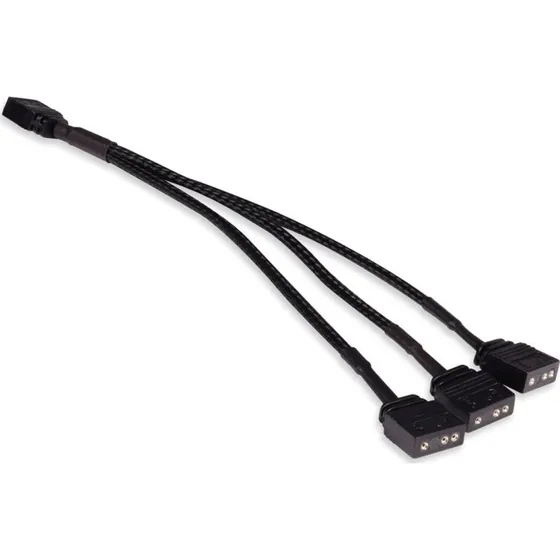 Alphacool 18709 RGB Splitter Kabel, 3-Pin til 3x 3-Pin, Sort, 15 cm
