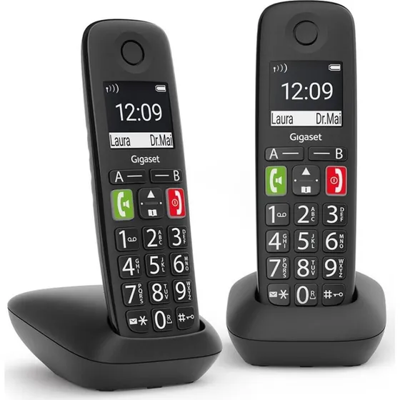 Gigaset E290 Duo Trådløs Fastnettelefon Sort (2 Håndsæt)